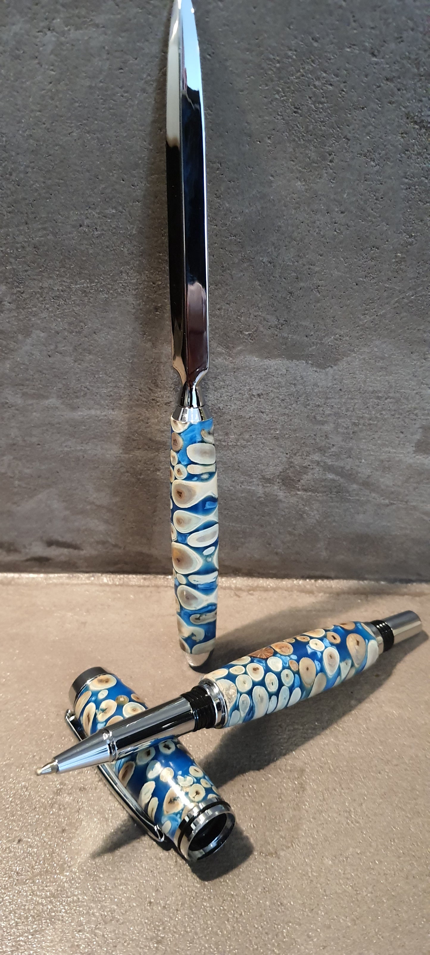 Ensemble stylo roller + ouvre lettre