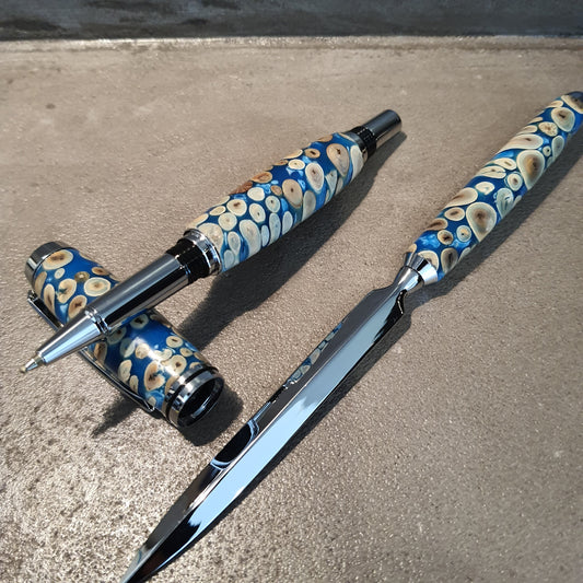 Ensemble stylo roller + ouvre lettre