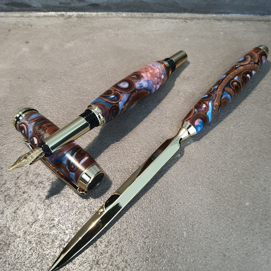 Ensemble stylo plume + ouvre lettre